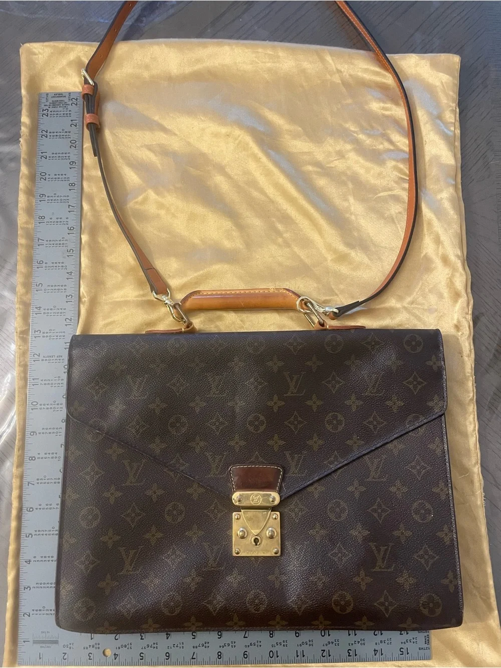 Louis Vuitton Monogram Canvas Brown and Tan Briefcase Vintage